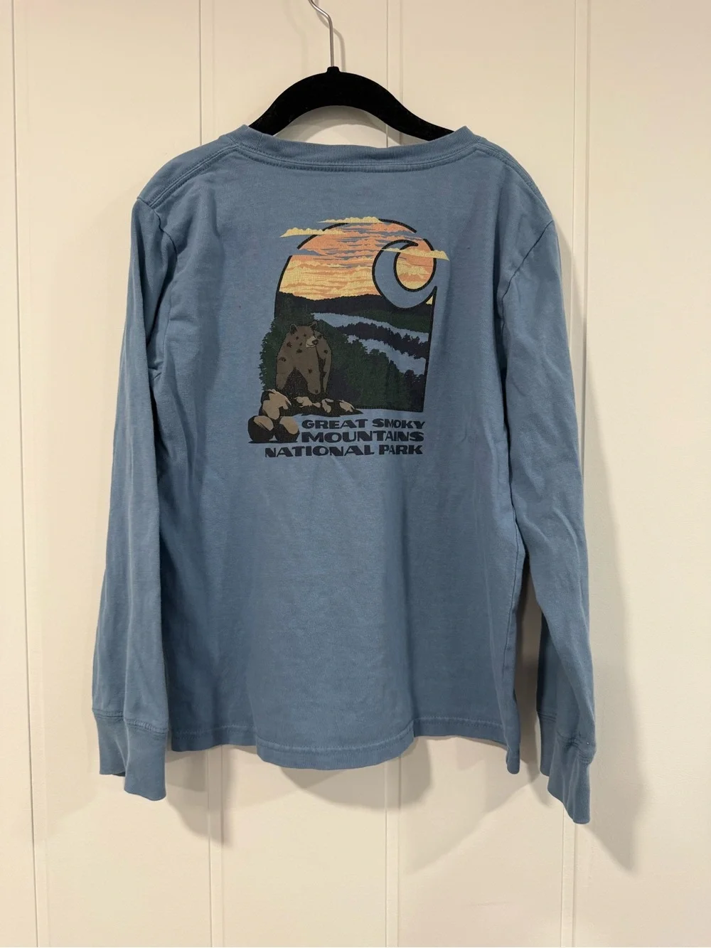 Carhartt Kids Long-Sleeve Pocket Tee in Dusty Blue